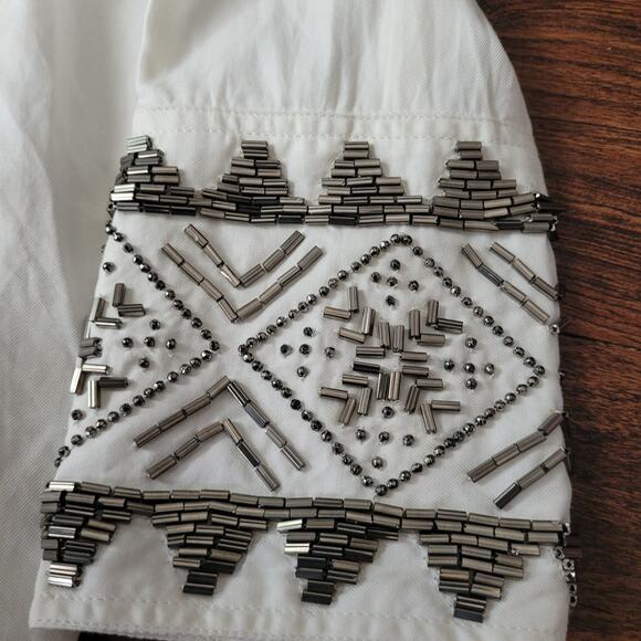 NWT We The Free Beaded Long Sleeve Button Shirt Small Country Glam Western Rodeo - Picture 10 of 13